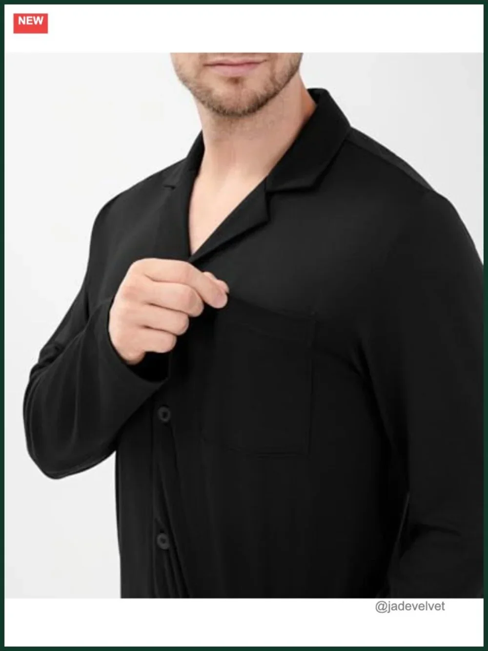 Ultra-Soft Pajamas Set Notched Collar Long Sleeve Top & Bottoms with Pockets
